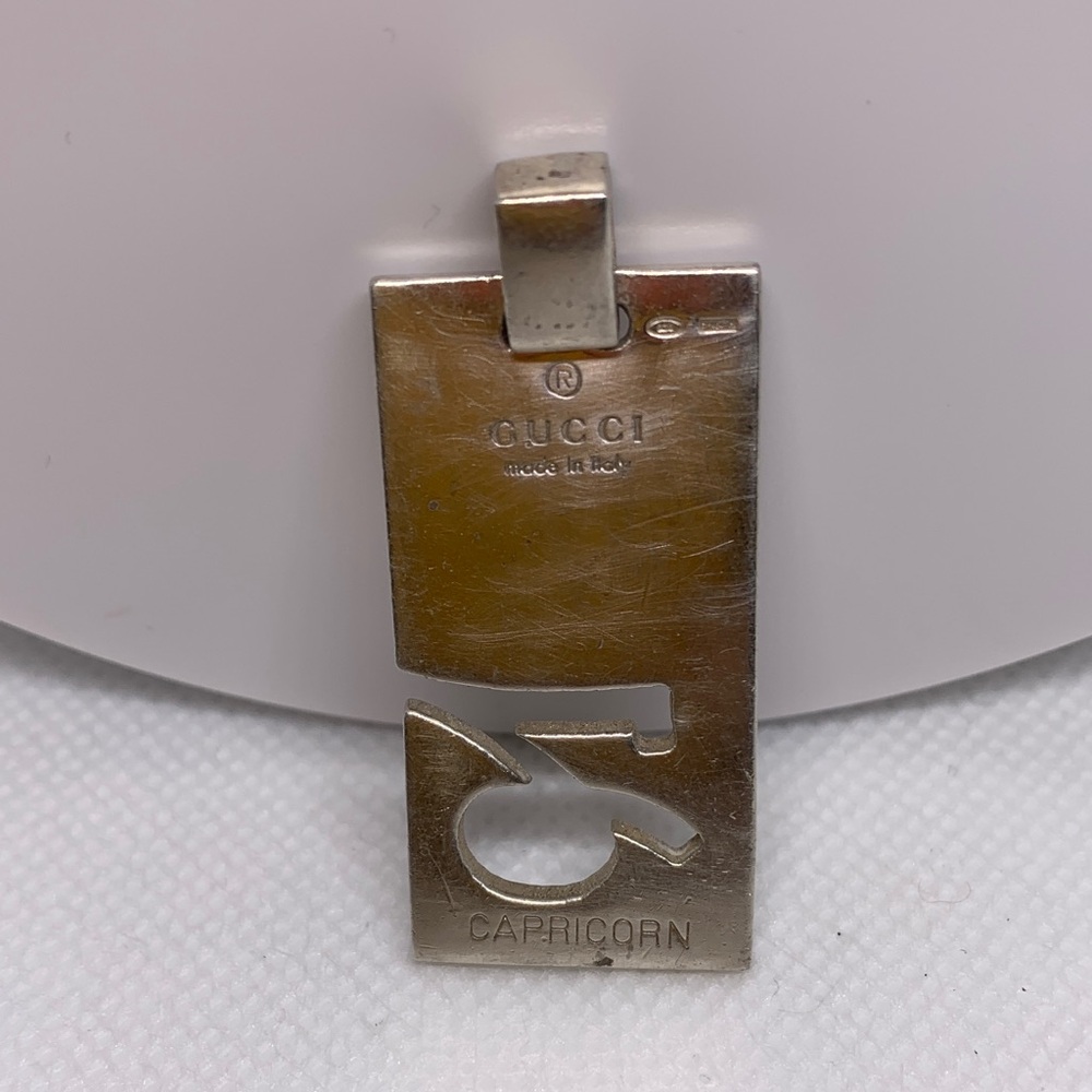 GUCCI Pendant Silver Constellation Capricorn Rectangular Sterling Silver